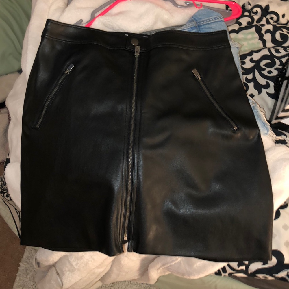 High rise Hollister leather skirt